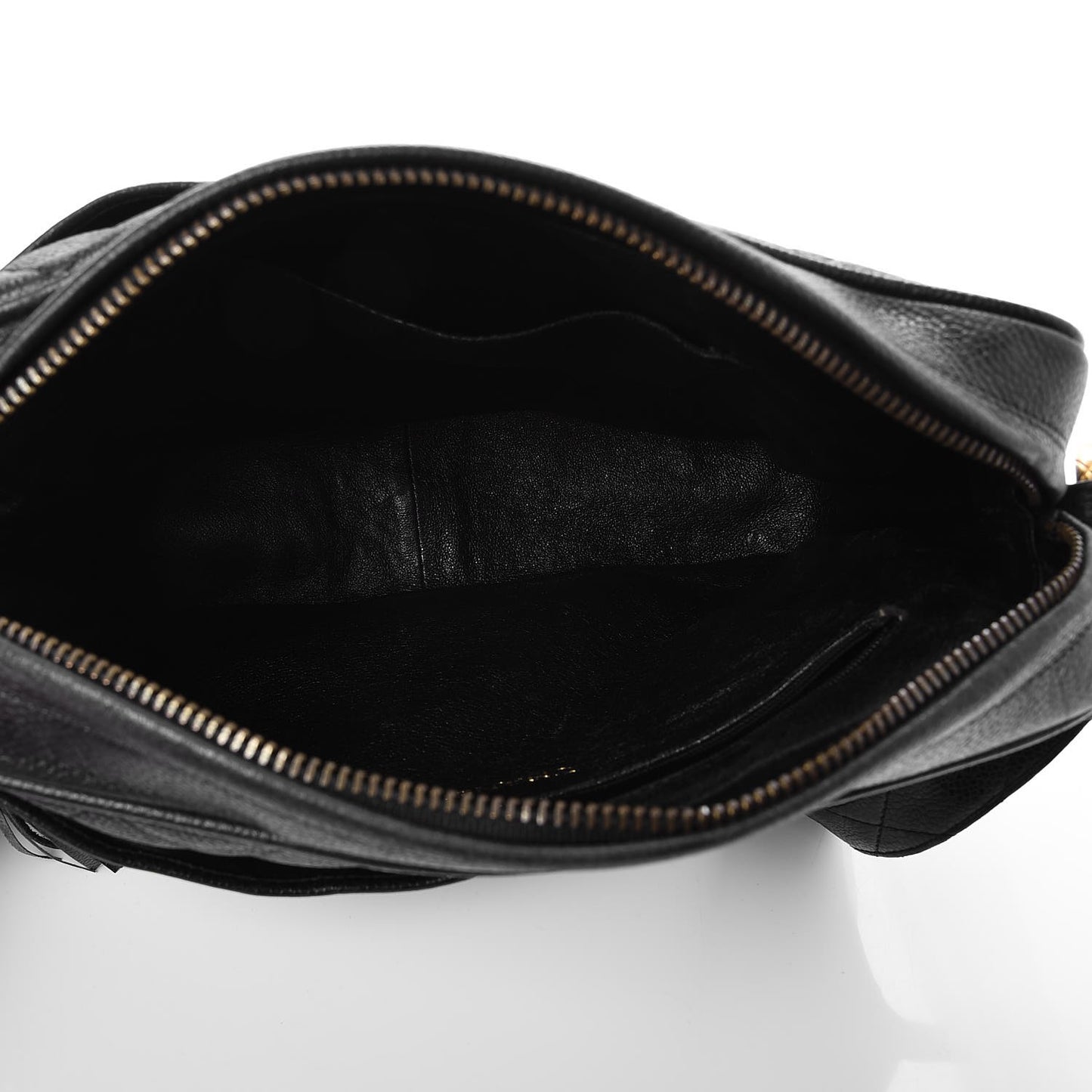 Caviar Quilted Tassel Camera Bag Black