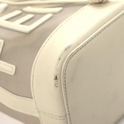 Fendi Mesh Vitello King F is Fendi Logo Embroidered Mini Mon Tresor Bucket Bag Sabbia White Ice 13 of 24
