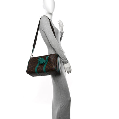 Louis Vuitton Monogram Macassar Keepall Bandouliere 35 Borneo Green 2 of 9