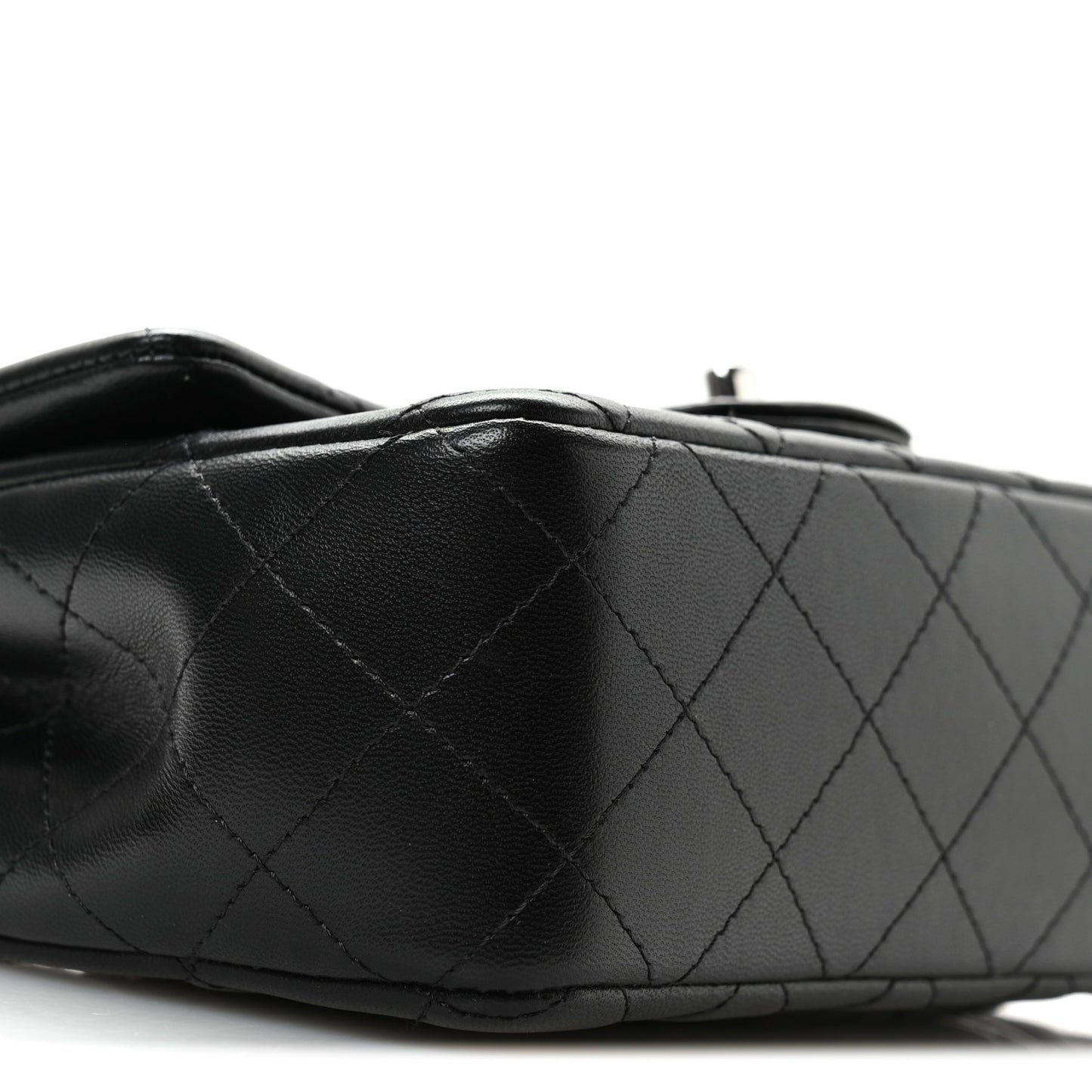 Lambskin Quilted Mini Rectangular Flap Black