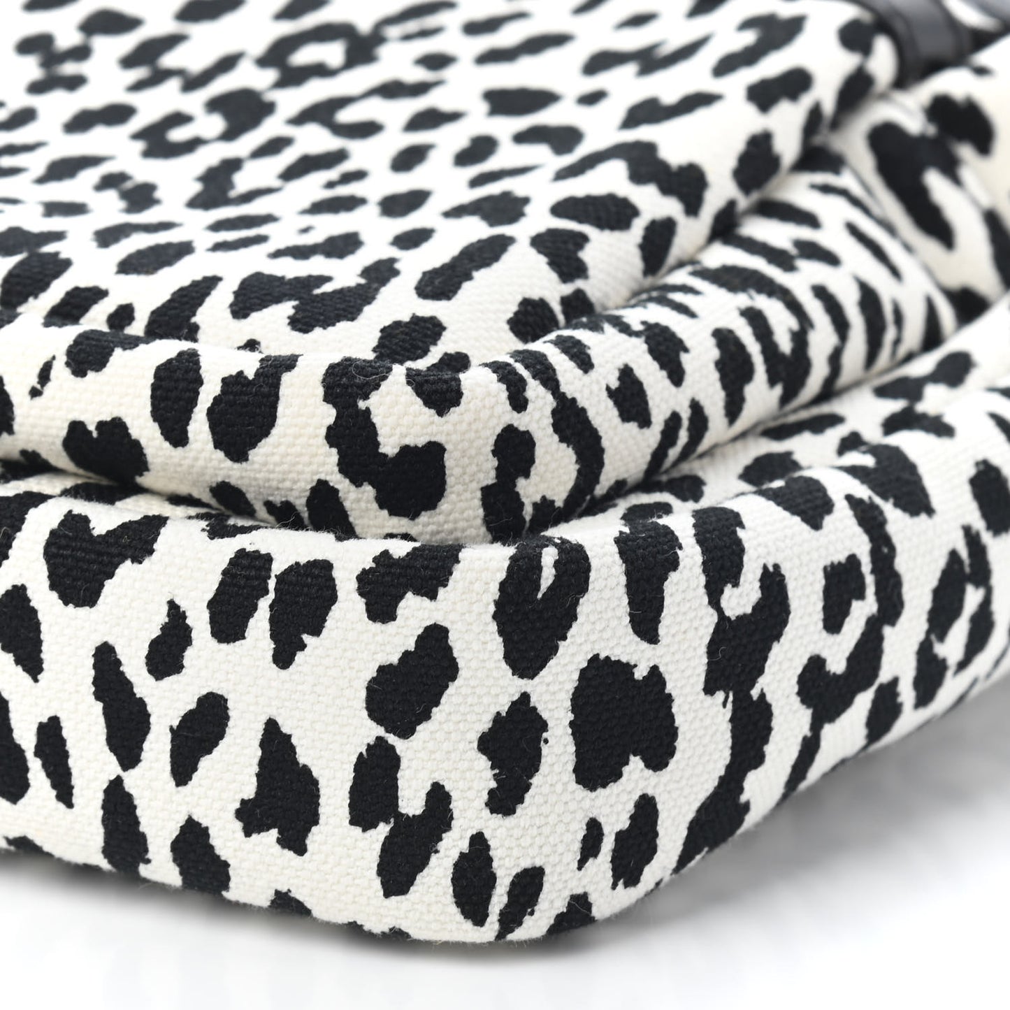 Canvas Leopard Print Sid Messenger Bag Black White