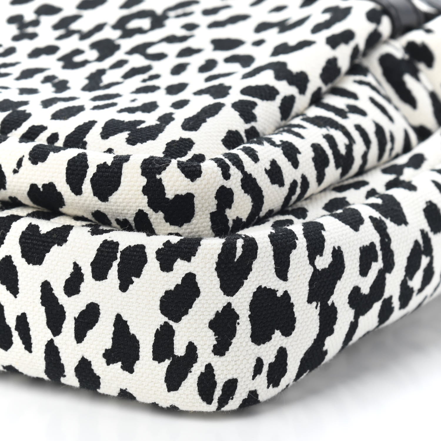 Saint Laurent Canvas Leopard Print Sid Messenger Bag Black White 8 of 8