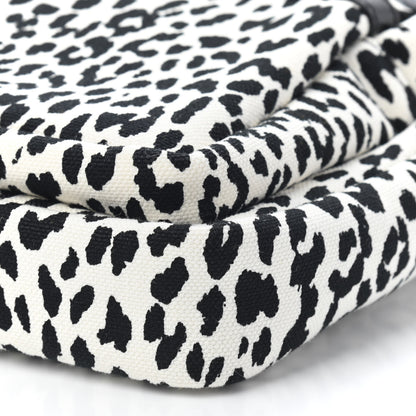Saint Laurent Canvas Leopard Print Sid Messenger Bag Black White 8 of 8