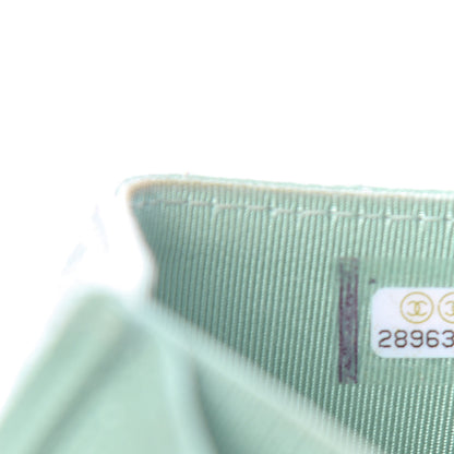 Chanel Caviar Quilted Flap Card Holder Wallet Light Blue 8 of 9