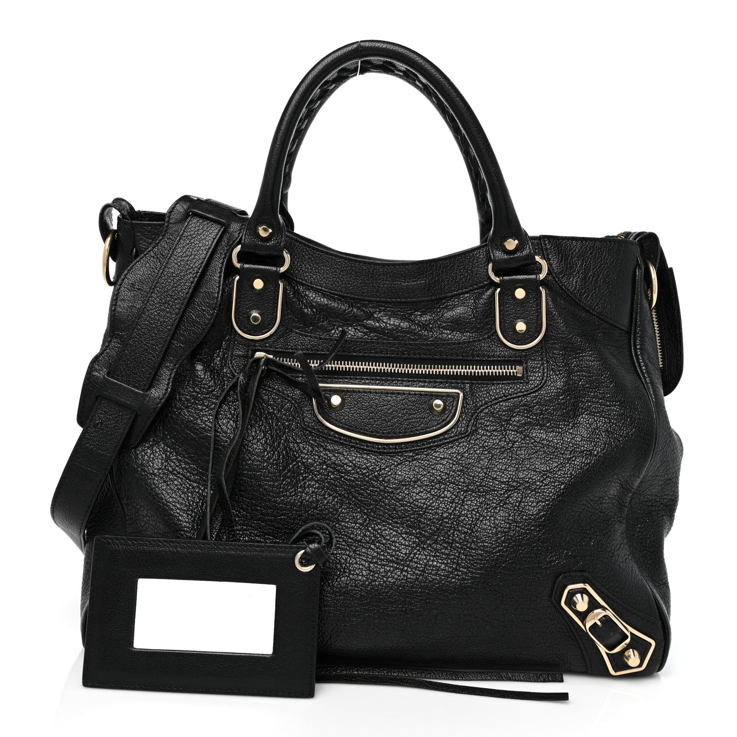 Balenciaga Chevre Gold Metallic Edge Hardware Velo Black 1 of 15