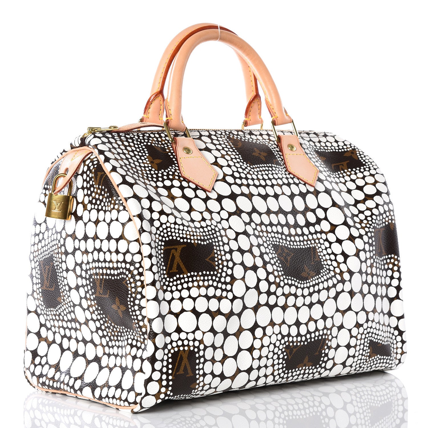 Louis Vuitton Monogram Kusama Town Speedy 30 White 2 of 11