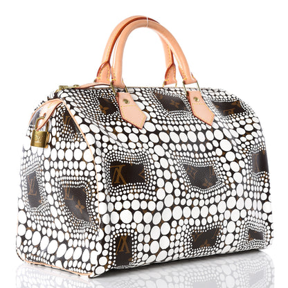 Louis Vuitton Monogram Kusama Town Speedy 30 White 2 of 11