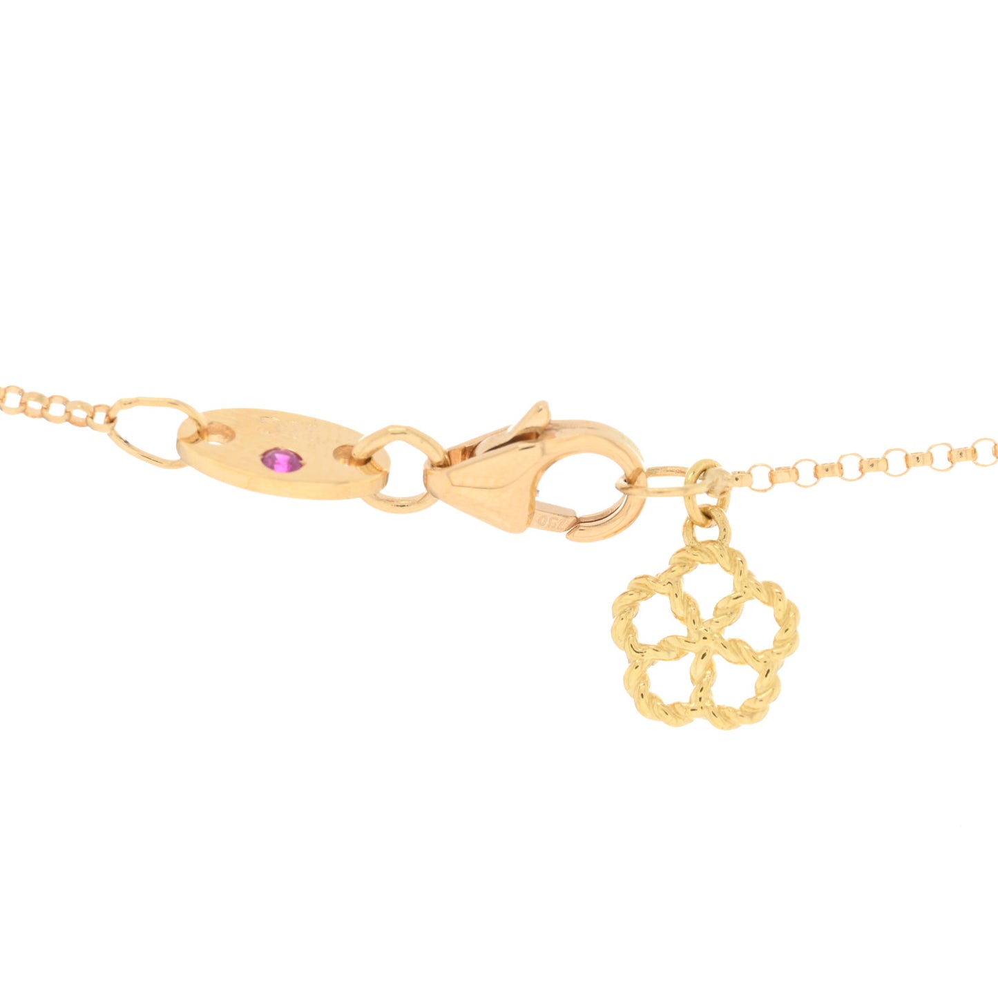 18K Yellow Gold Diamond Daisy Pendant Necklace