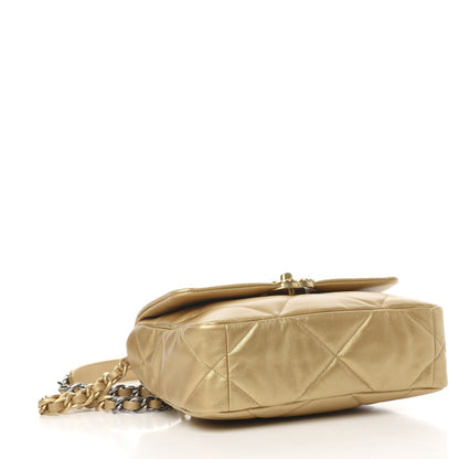 Chanel Metallic Goatskin Quilted Medium 19 Flap Gold 4 of 11