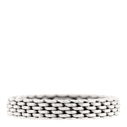 Tiffany Sterling Silver Narrow Mesh Somerset Ring 51 5.75 1 of 4
