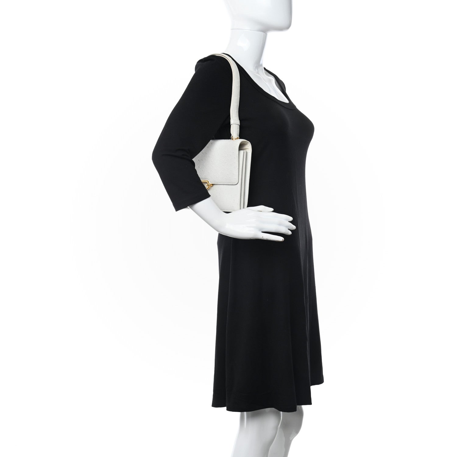 Hermes Ostrich Fonsbelle White 2 of 14