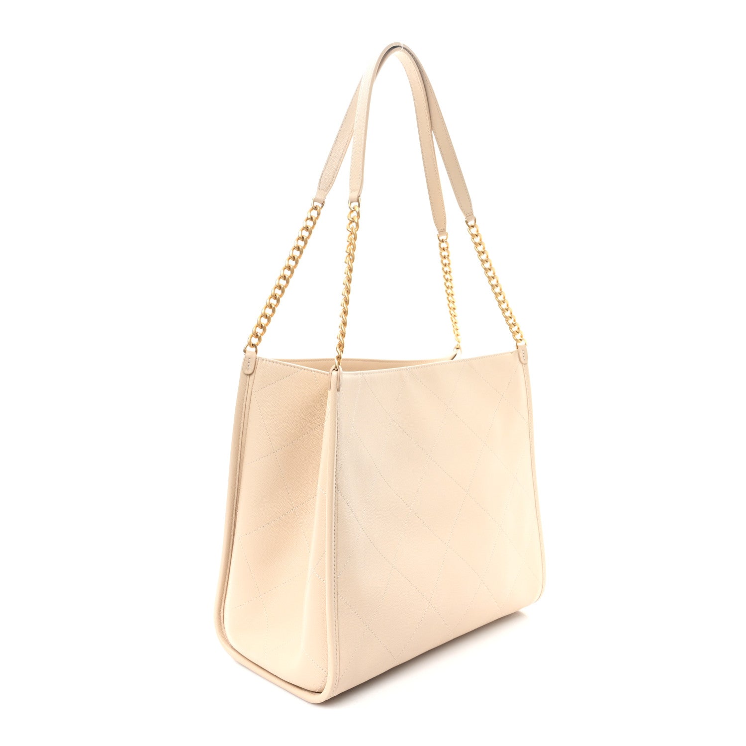 Chanel Caviar Stitched Pocket CC Large Tote Light Beige 4 of 11