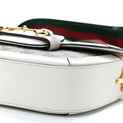 Gucci GG Supreme Monogram Web Mini Horsebit 1955 Shoulder Bag Beige Mystic White 11 of 11