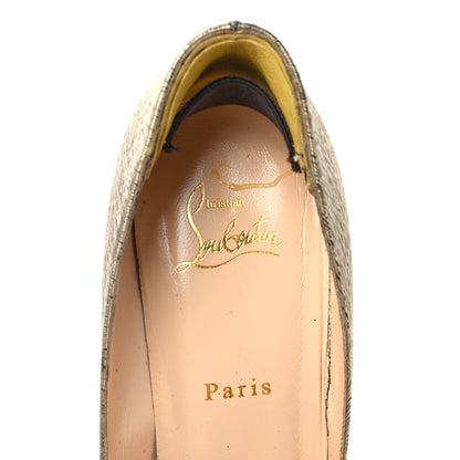 Christian Louboutin Metallic Crinkled Nappa Pigalle Follies 100 Pumps 41 Platine 7 of 9