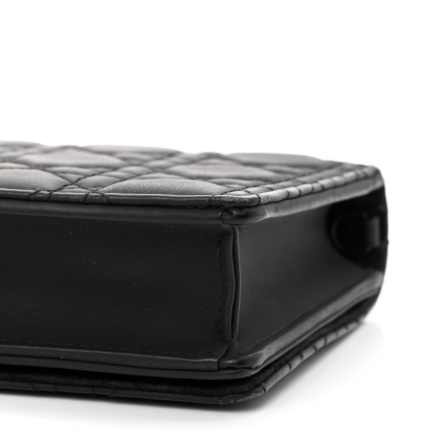 Ultra Matte Calfskin Cannage Lady Dior Clutch Black