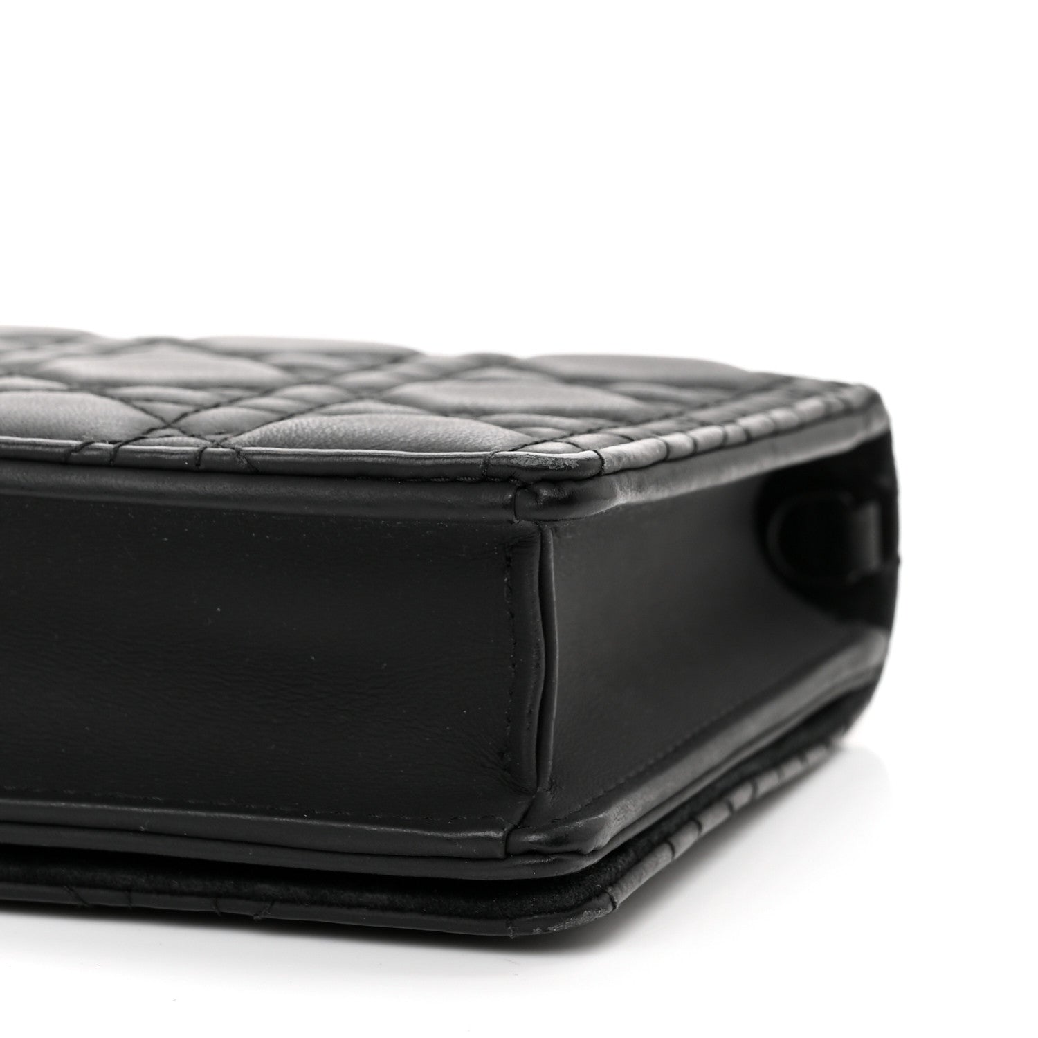 Christian Dior Ultra Matte Calfskin Cannage Lady Dior Clutch Black 10 of 12