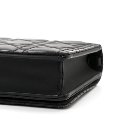 Christian Dior Ultra Matte Calfskin Cannage Lady Dior Clutch Black 10 of 12