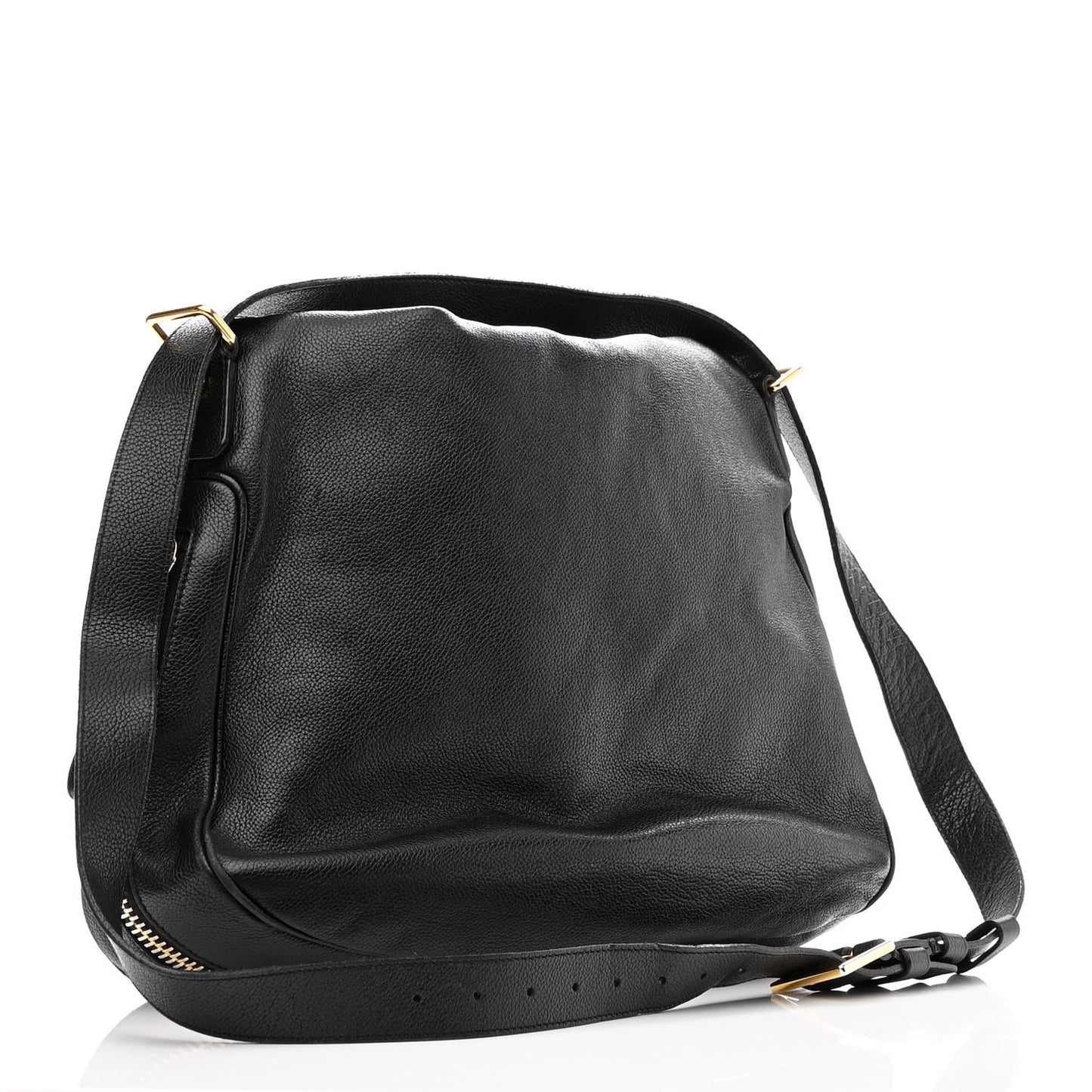 Grained Calfskin Medium Jennifer Crossbody Bag Black