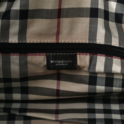 Burberry Calfskin Check Duffle Bag Black 5 of 18