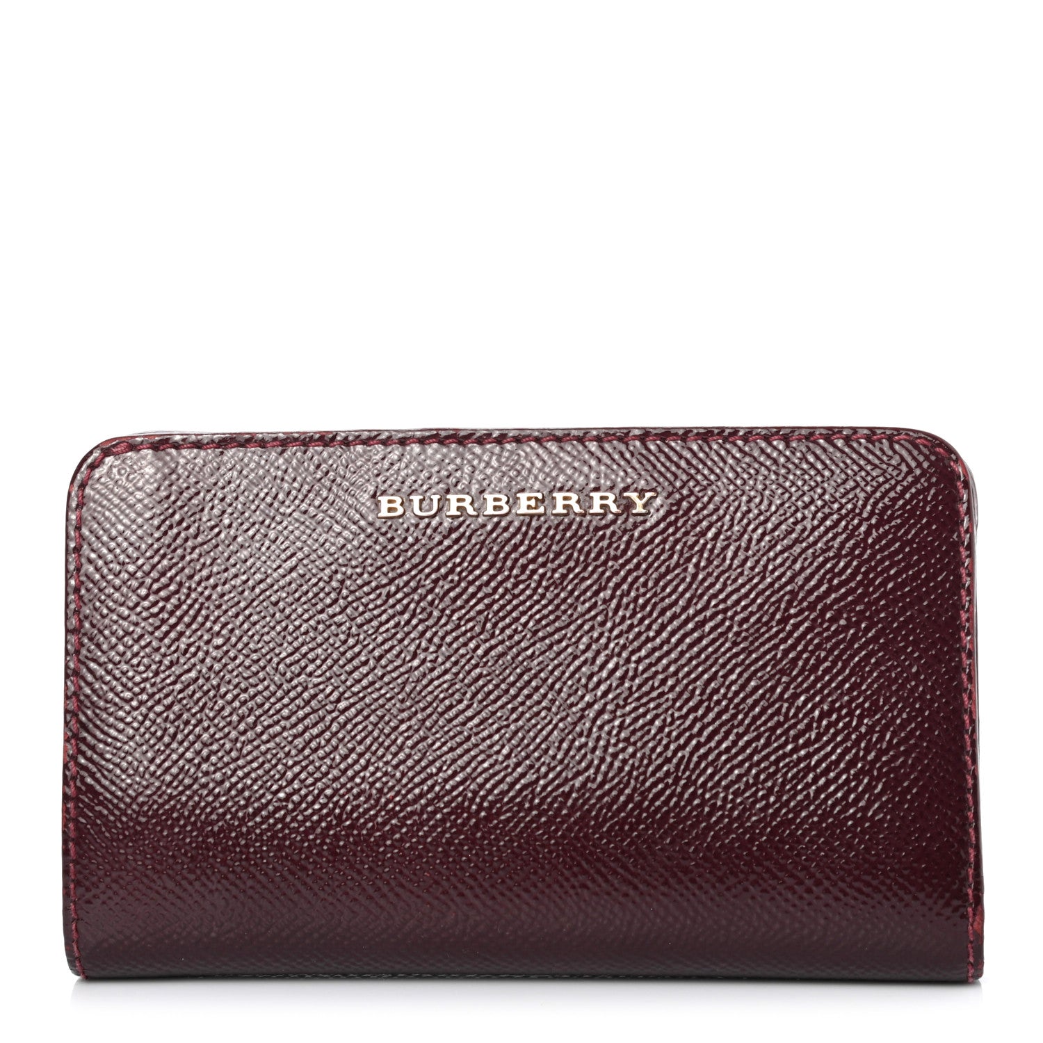 Burberry Patent London Bi-Fold Compact Wallet Burgundy 1 of 6