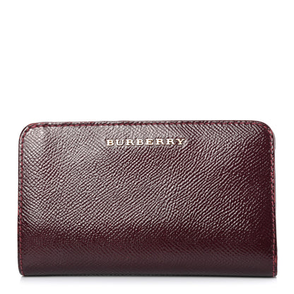 Burberry Patent London Bi-Fold Compact Wallet Burgundy 1 of 6