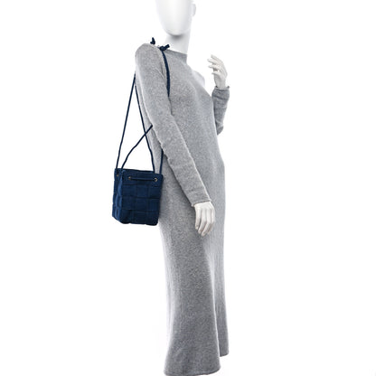 Bottega Veneta Denim Maxi Intrecciato Small Cassette Crossbody Bucket Bag Indigo 2 of 8