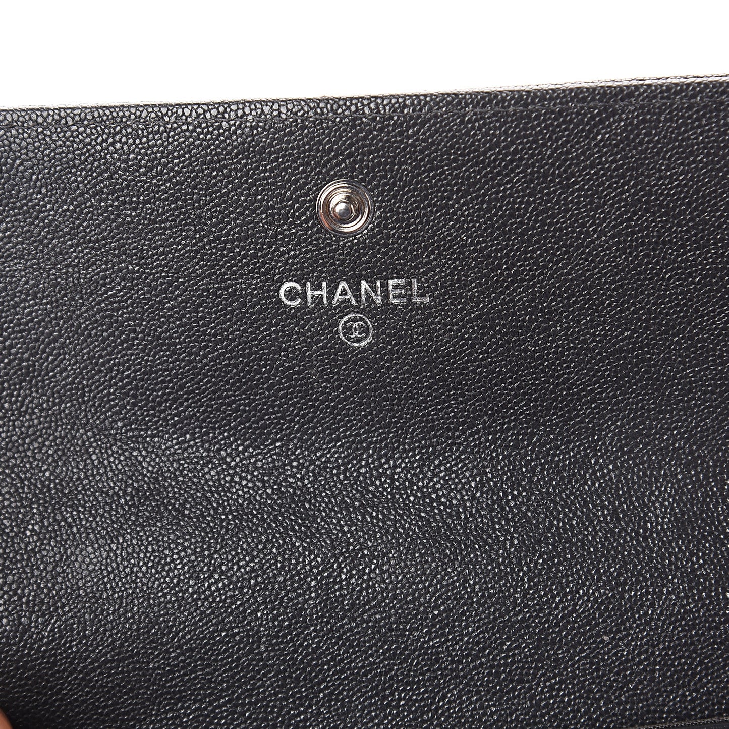 Metallic Caviar Quilted Boy Flap Wallet Black