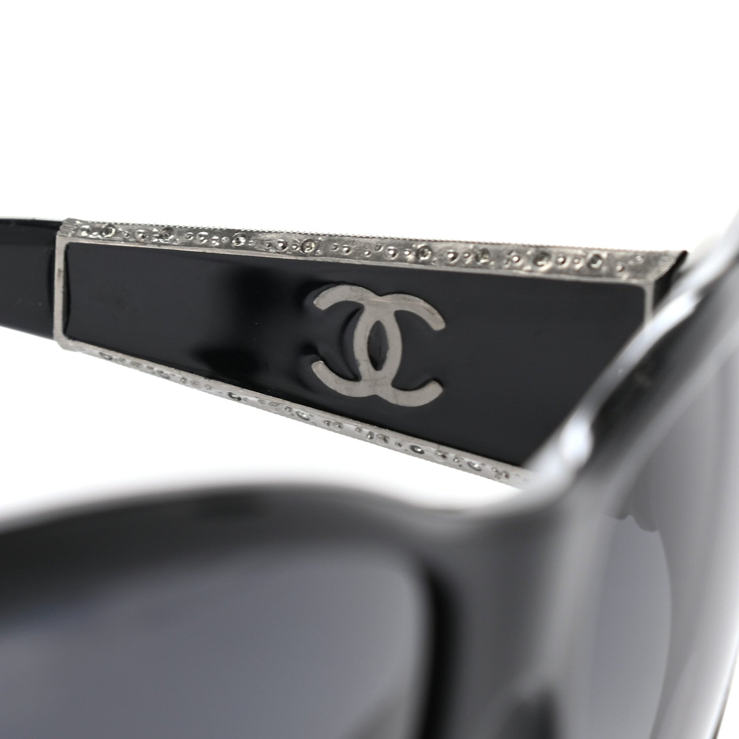 Chanel Crystal Polarized CC Square Sunglasses 5301-B Black 7 of 8