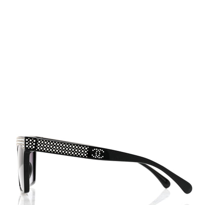 Chanel Acetate Strass Rectangle Sunglasses 71539A Black 3 of 8