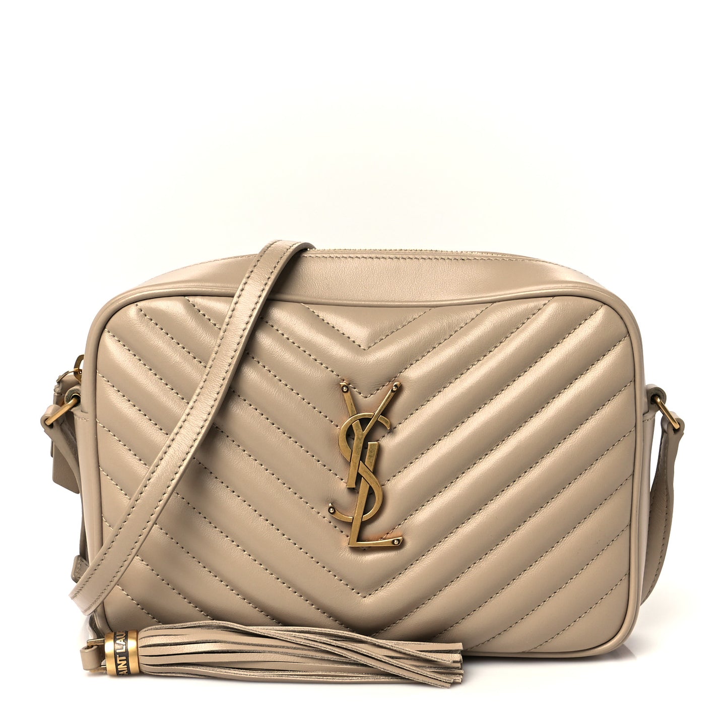 Calfskin Matelasse Monogram Lou Camera Bag Dark Beige