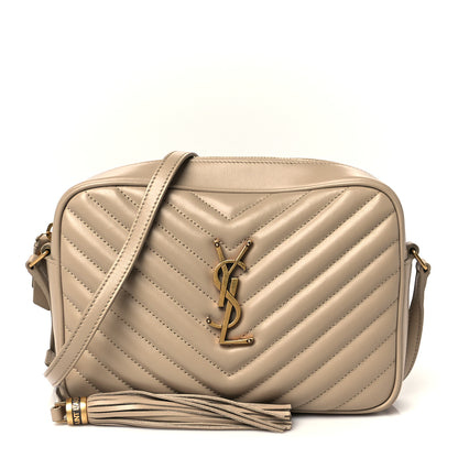 Saint Laurent Calfskin Matelasse Monogram Lou Camera Bag Dark Beige 1 of 10