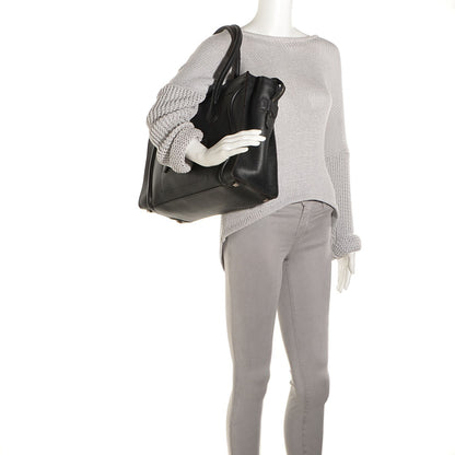 Celine Drummed Calfskin Shoulder Luggage Black 2 of 8