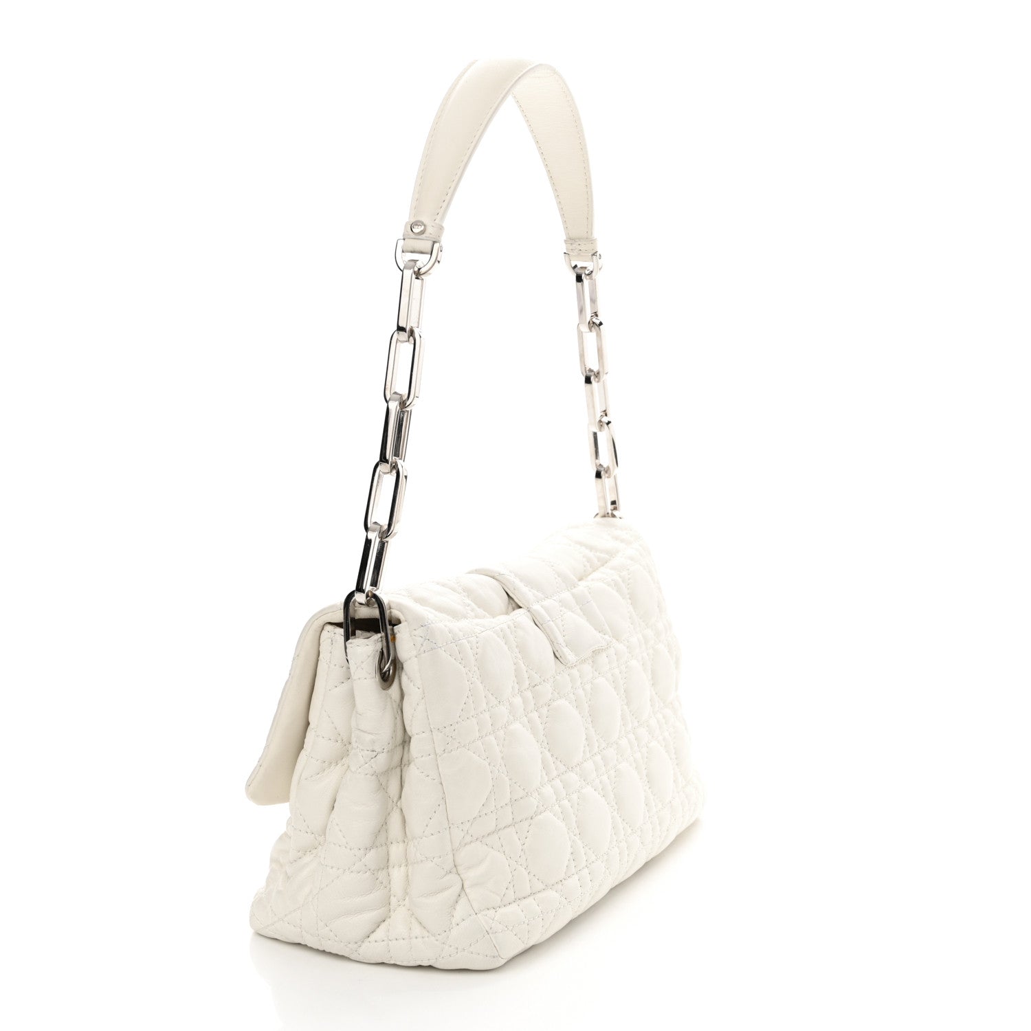 Christian Dior Lambskin Cannage New Lock Flap White 3 of 16