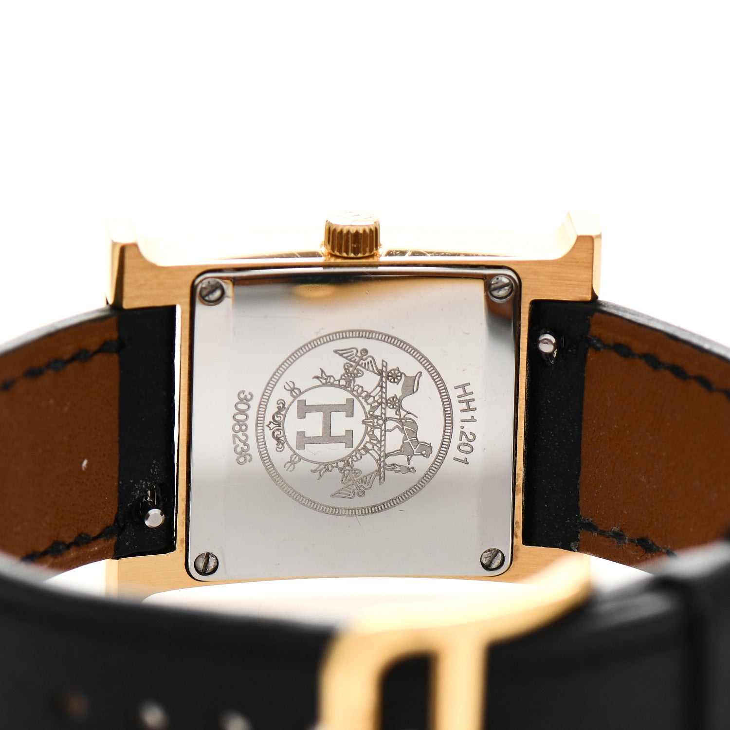 Hermes Stainless Steel Epsom 21mm Heure H Hour Quartz Watch Noir 4 of 5