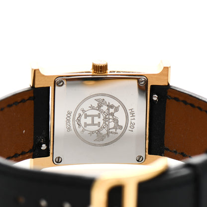 Hermes Stainless Steel Epsom 21mm Heure H Hour Quartz Watch Noir 4 of 5