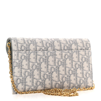 Christian Dior Oblique Saddle Chain Long Wallet Grey 4 of 10