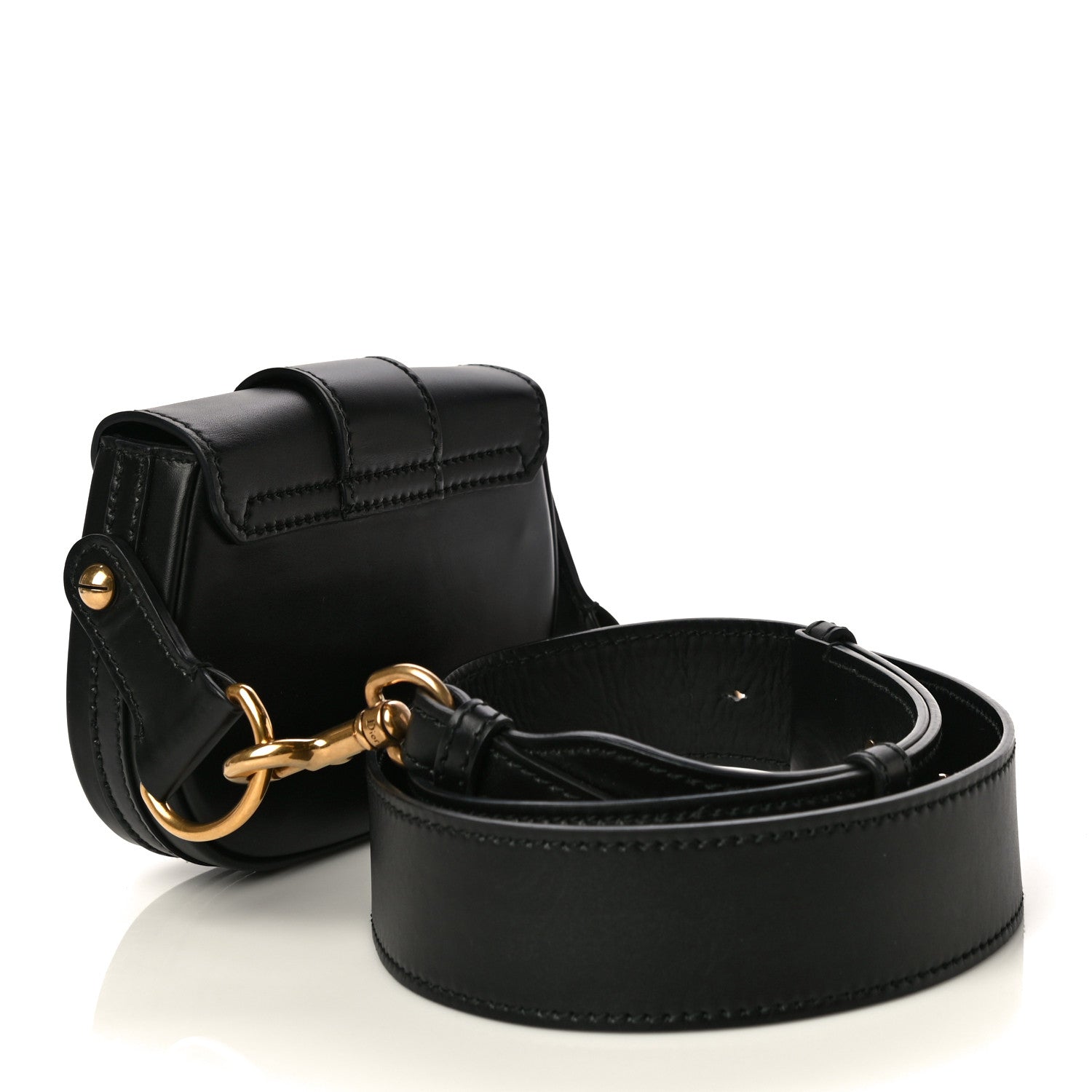 Christian Dior Calfskin Mini D Fence Saddle Bag Black 3 of 16