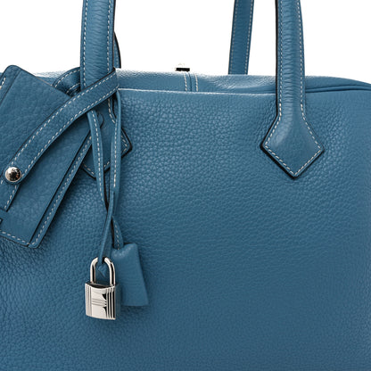 Hermes Taurillon Clemence Victoria II 35 Blue Jean 8 of 11