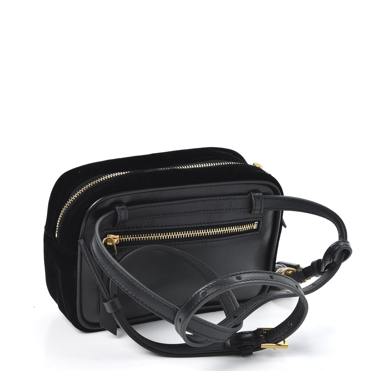 Velour Matelasse Monogram Lou Belt Bag Black