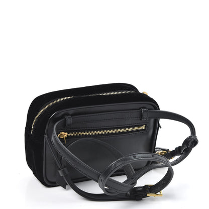 Saint Laurent Velour Matelasse Monogram Lou Belt Bag Black 2 of 9