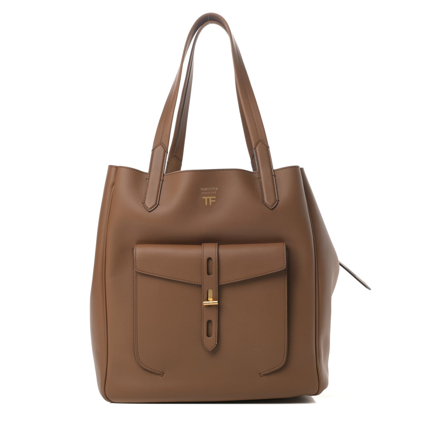 Calfskin Medium Hollywood T Twist Tote Taupe