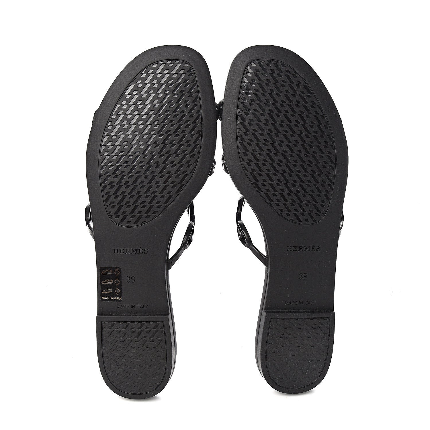 Hermes Rubber Chaine d'Ancre Rivage Sandals 39 Black 5 of 8