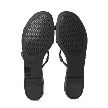 Hermes Rubber Chaine d'Ancre Rivage Sandals 39 Black 5 of 8