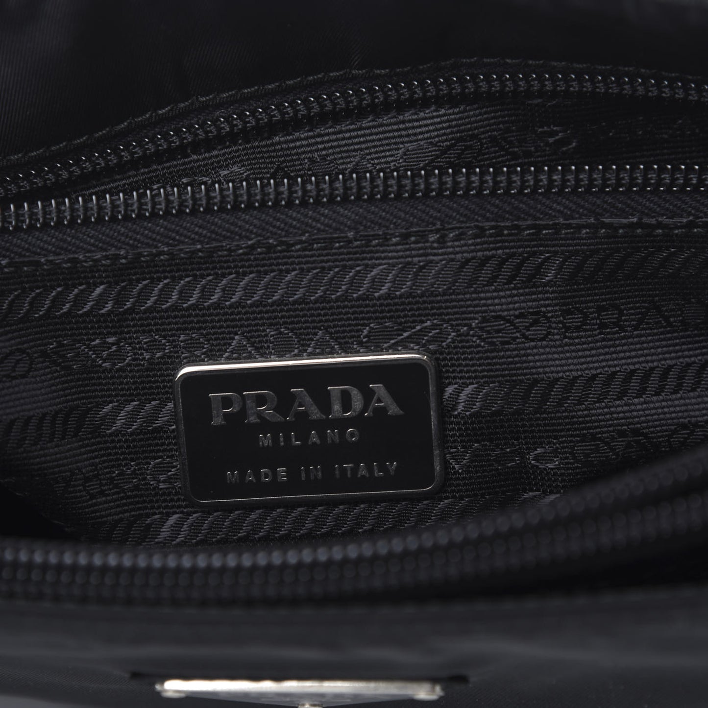 Tessuto Nylon Chain Shoulder Bag Black