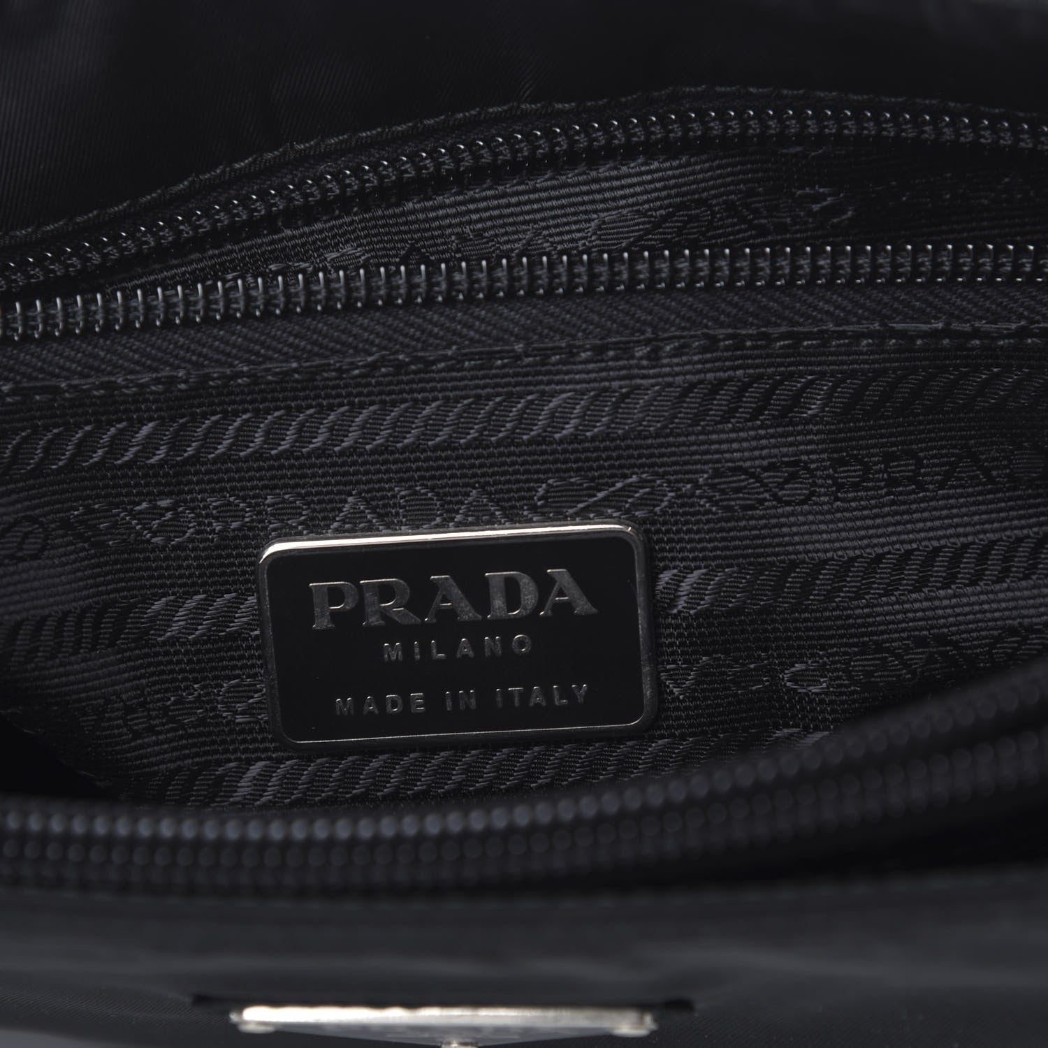 Prada Tessuto Nylon Chain Shoulder Bag Black 5 of 8