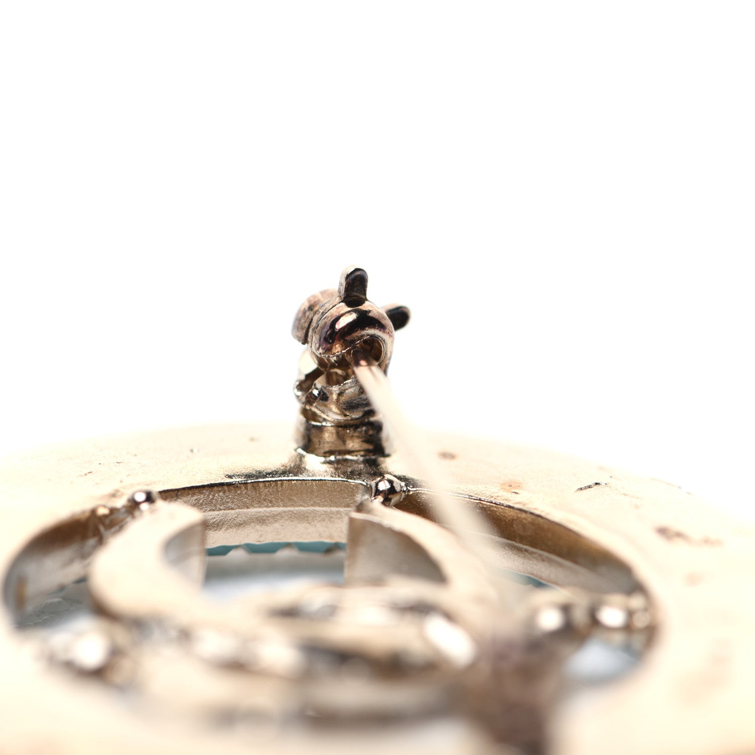 Chanel Crystal CC Brooch Blue Gold 5 of 7