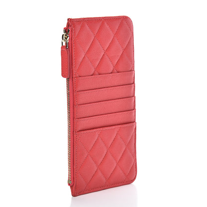 Chanel Caviar Quilted Classic Flat Wallet Pouch Dark Pink 2 of 6