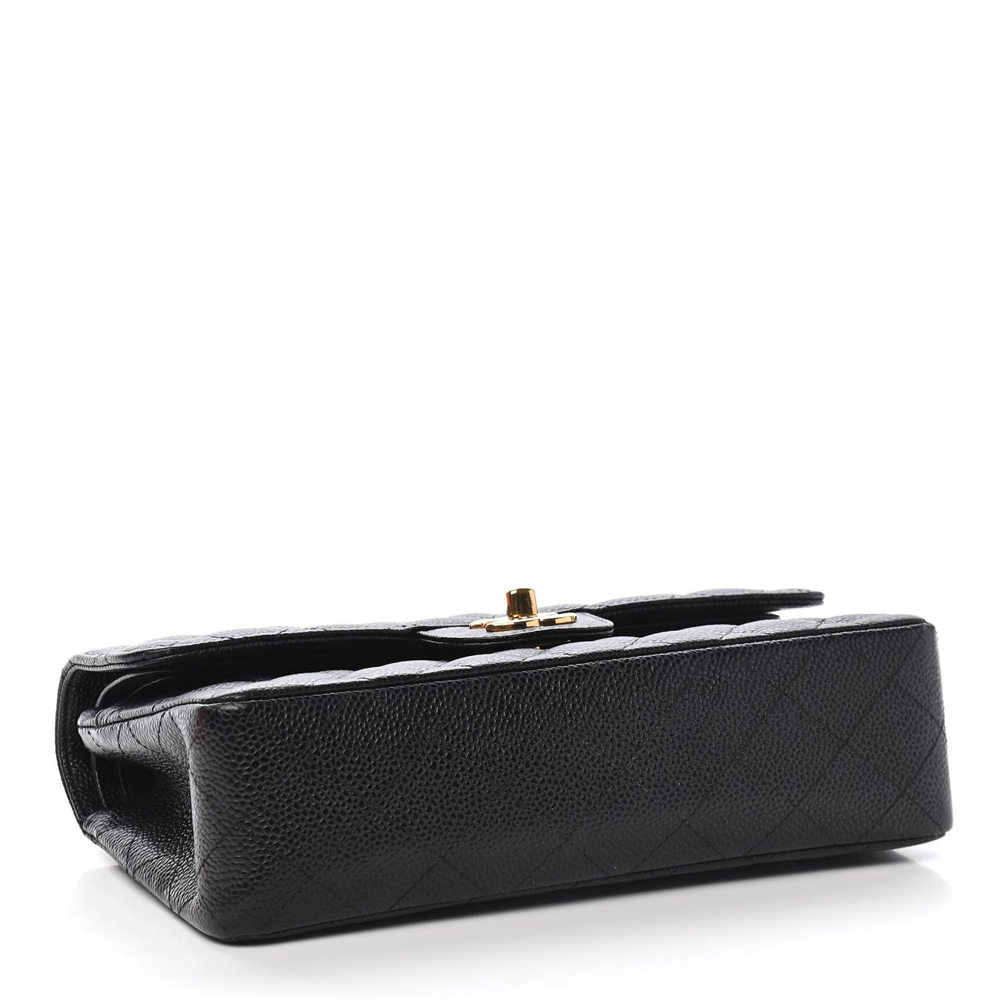 Caviar Quilted Small Double Flap Black