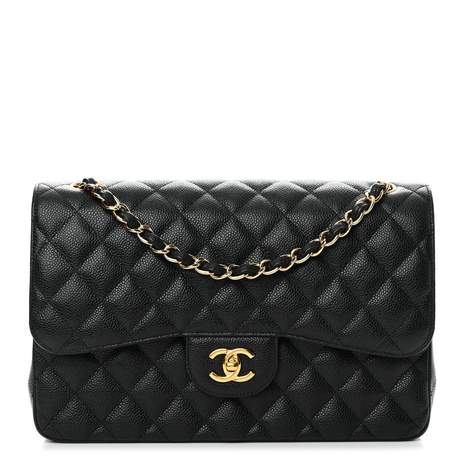 Chanel Caviar Quilted Jumbo Double Flap Black 1 of 13