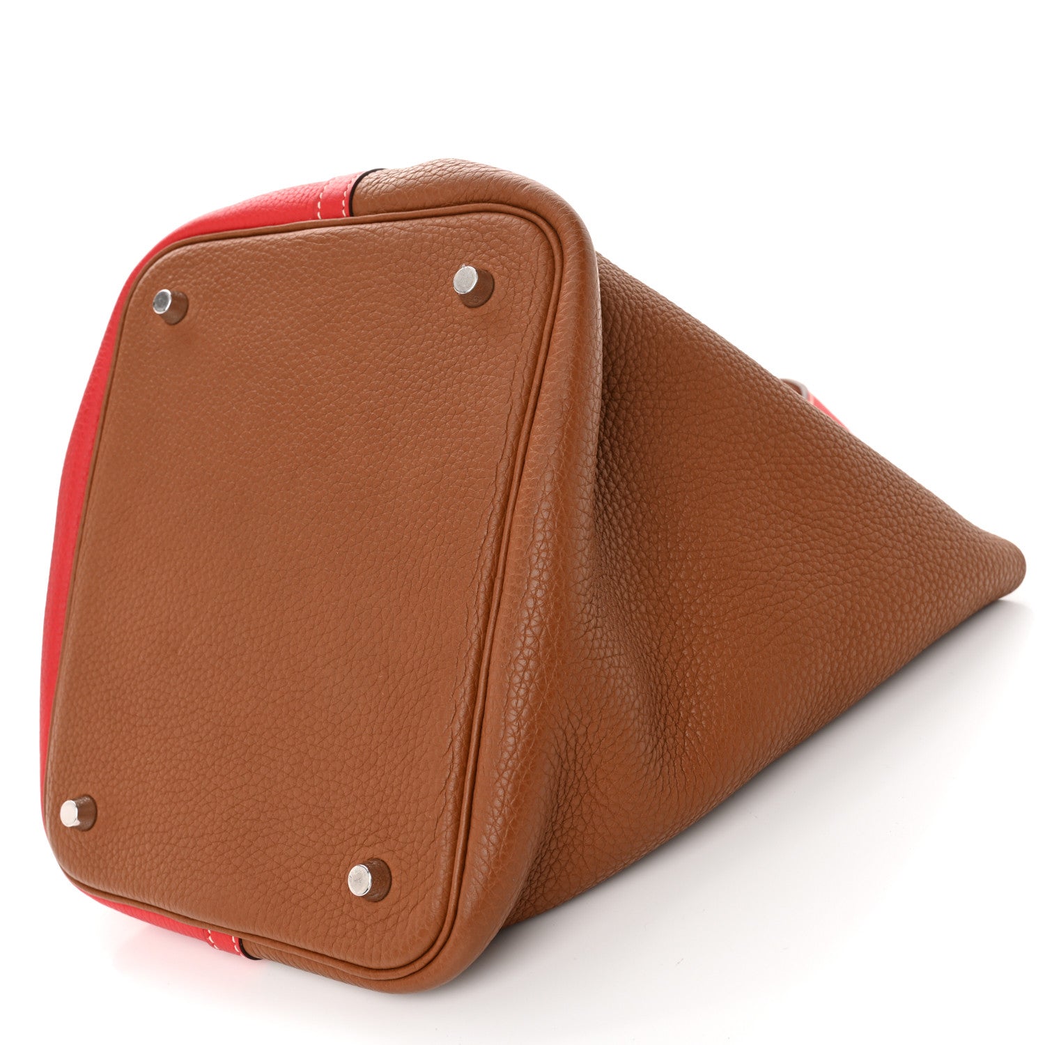 Hermes Taurillon Clemence Casaque Picotin Lock 22 MM Gold Rouge De Coeur 10 of 10